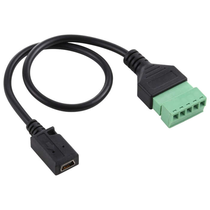Mini 5 Pin Female to 5 Pin Pluggable Terminals Solder-free USB Connector Solderless Connection Ad...