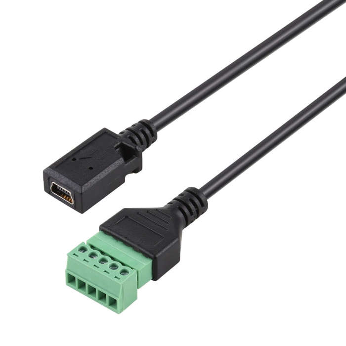 Mini 5 Pin Female to 5 Pin Pluggable Terminals Solder-free USB Connector Solderless Connection Ad...
