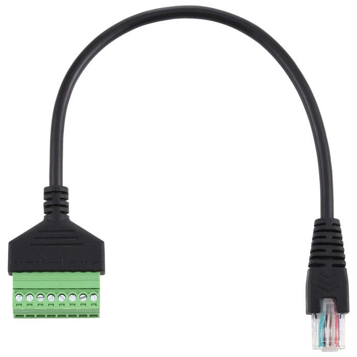 RJ45 Male Plug to 8 Pin Pluggable Terminals Solder-free USB Connector Solderless Connection Adapt...