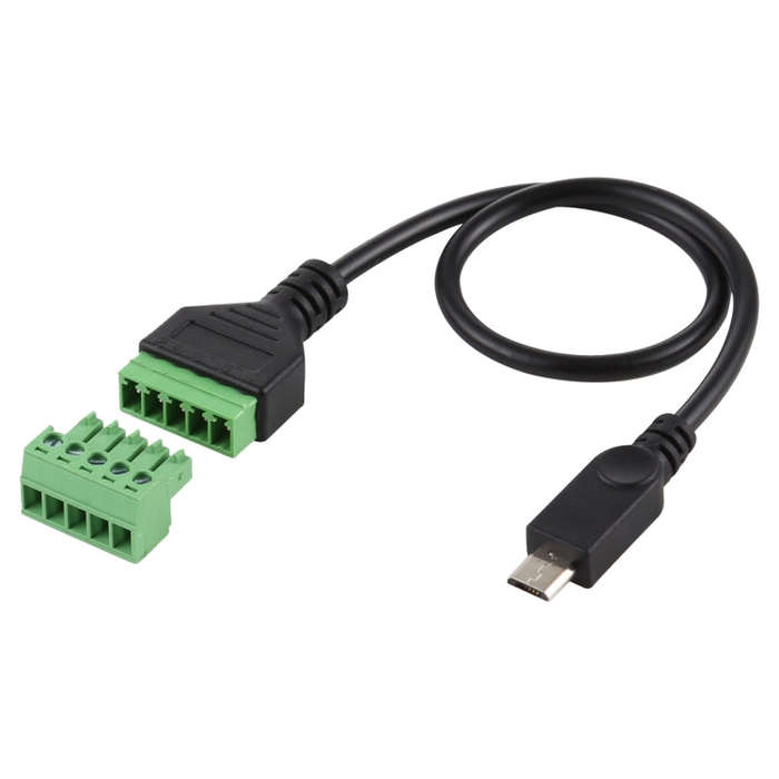 Micro USB Male to 5 Pin Pluggable Terminals Solder-free USB Connector Solderless Connection Adapt...