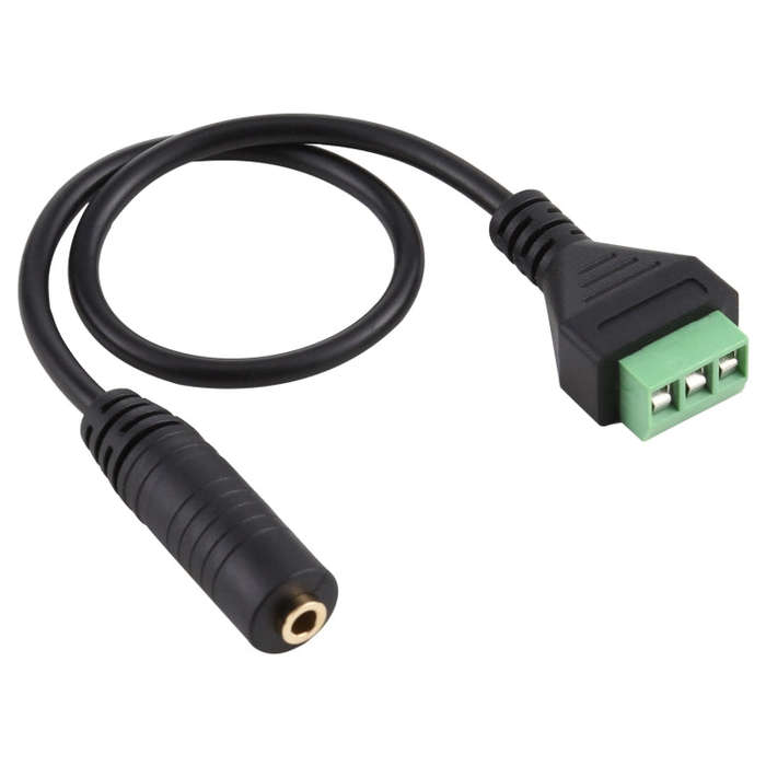 3.5mm Female to 3 Pin Pluggable Terminals Solder-free Connector Solderless Connection Adapter Cab...