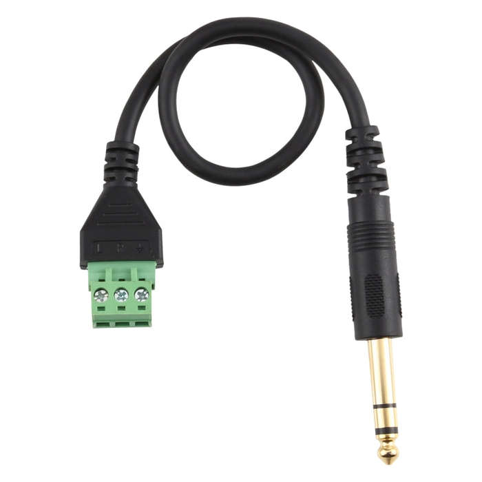 6.35mm Male to 3 Pin Pluggable Terminals Solder-free Connector Solderless Connection Adapter Cabl...