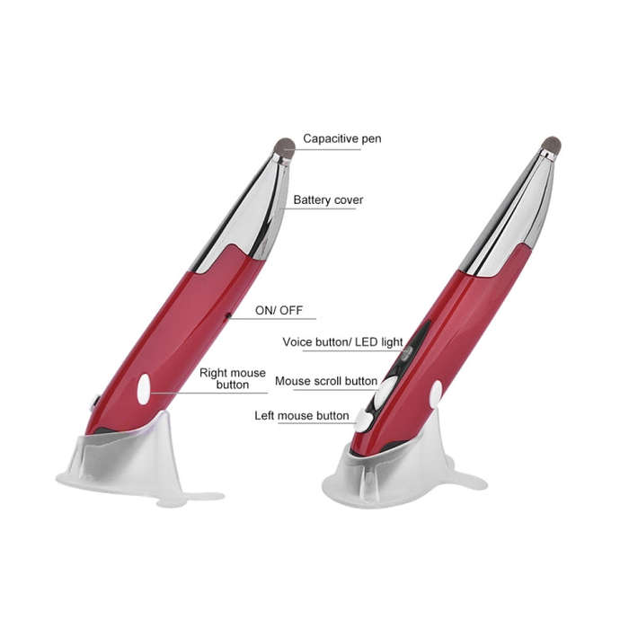 PR-06S 4-keys Smart Wireless Optical Mouse with Stylus Pen Function, Support Voice Operation / Tr...