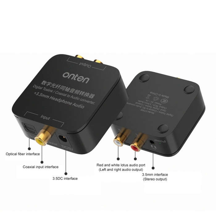 Onten 37506 Digital Optical Coaxial Audio Converter Support 192K