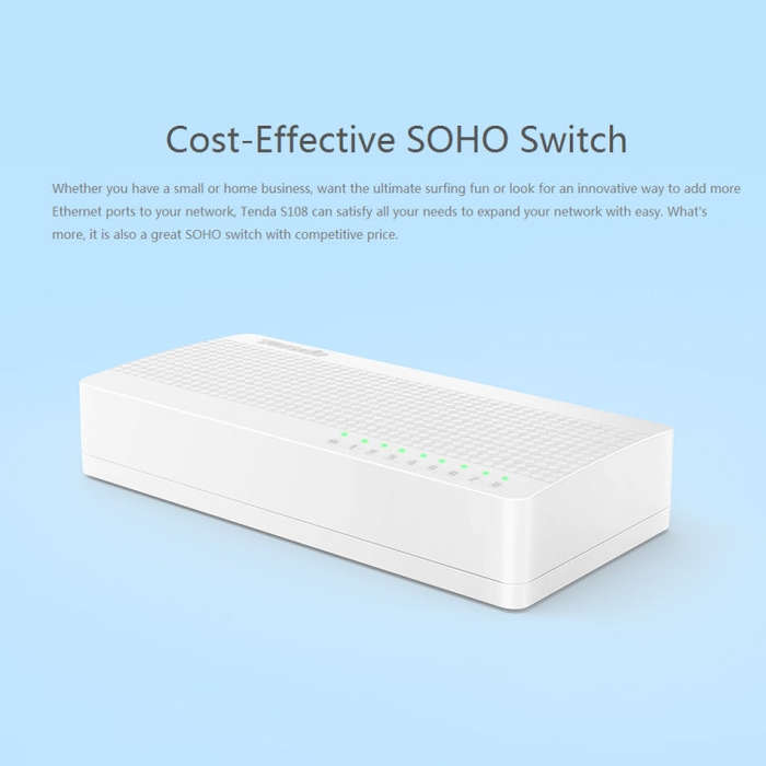 Tenda S108 8 Ports 10 / 100Mbps Fast Ethernet Network Switch LAN HUB