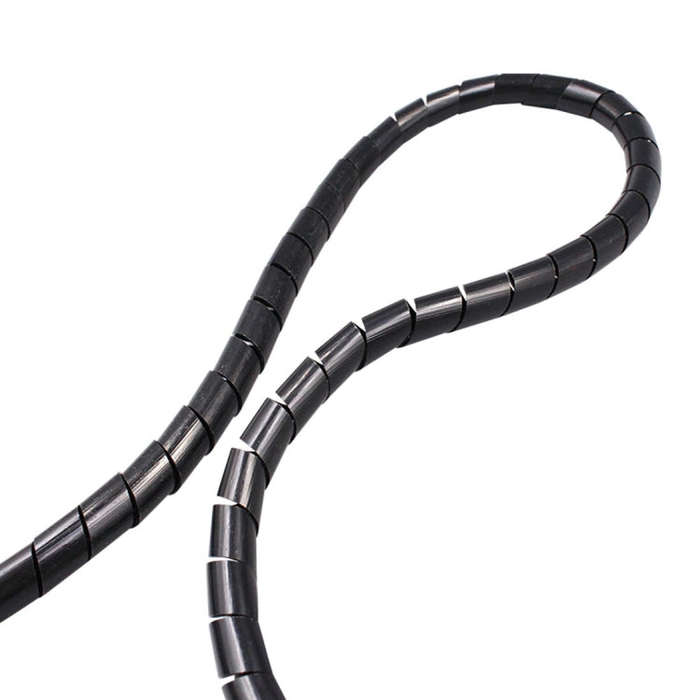 11m PE Spiral Pipes Wire Winding Organizer Tidy Tube, Nominal Diameter: 8mm(Black)