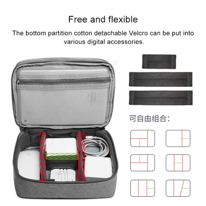 Multi-function Headphone Charger Data Cable Storage Bag, Single Layer Storage Bag, Size: 23x16x7c...