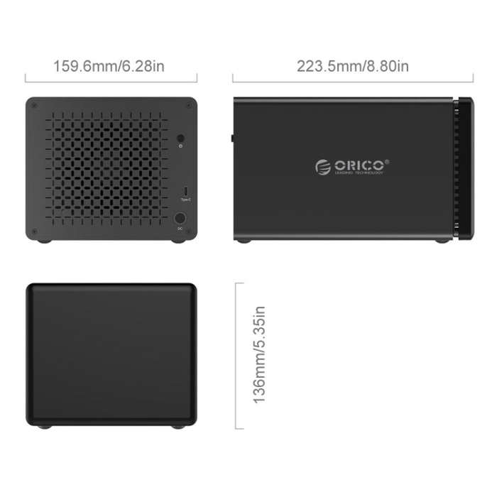 ORICO NS500-RC3 5-bay USB-C / Type-C 3.1 to SATA External Hard Disk Box Storage Case Hard Drive D...