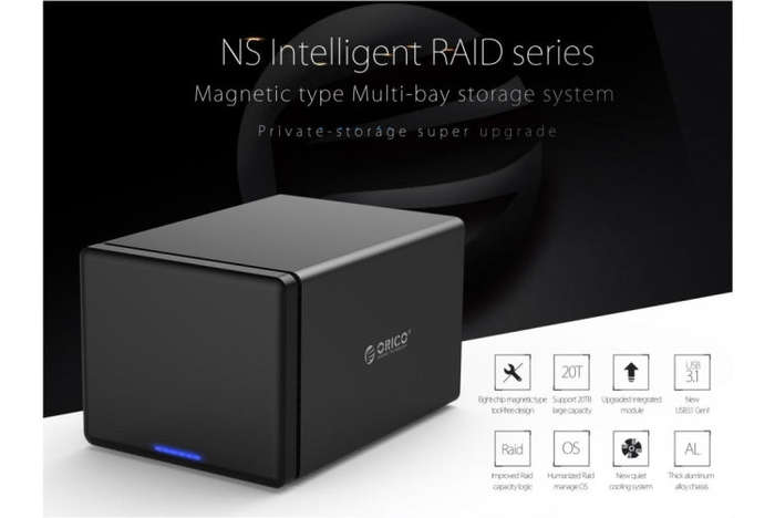 ORICO NS500-RC3 5-bay USB-C / Type-C 3.1 to SATA External Hard Disk Box Storage Case Hard Drive D...
