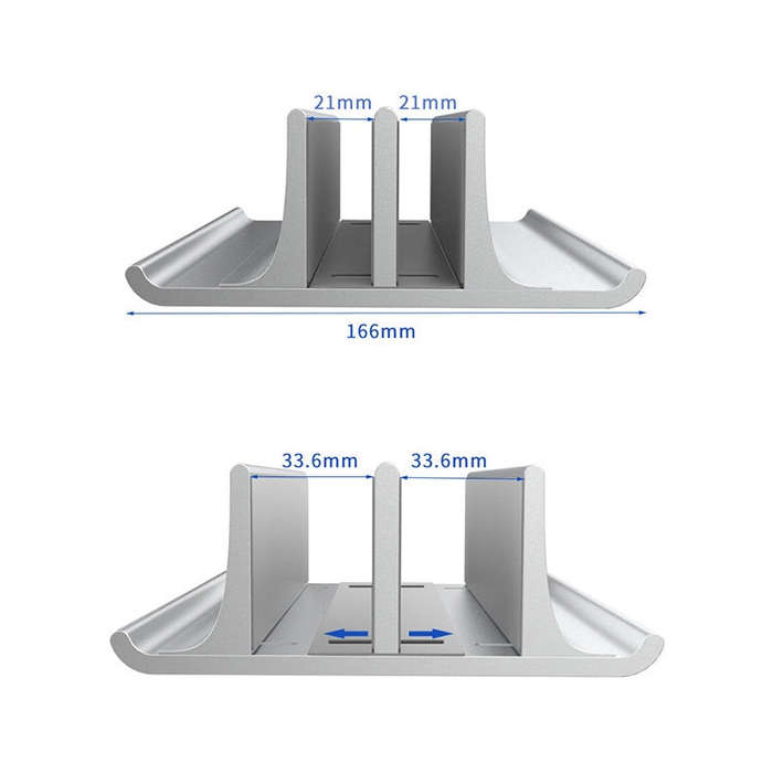 Universal Portable Aluminum Alloy Double Slot Width Adjustable Laptop Vertical Storage Stand Base...