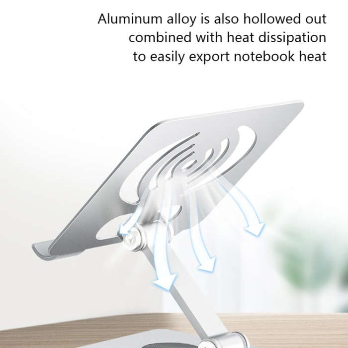 L-14 Aluminum Alloy Foldable Rotating Laptop/Tablet Stand(Silver)