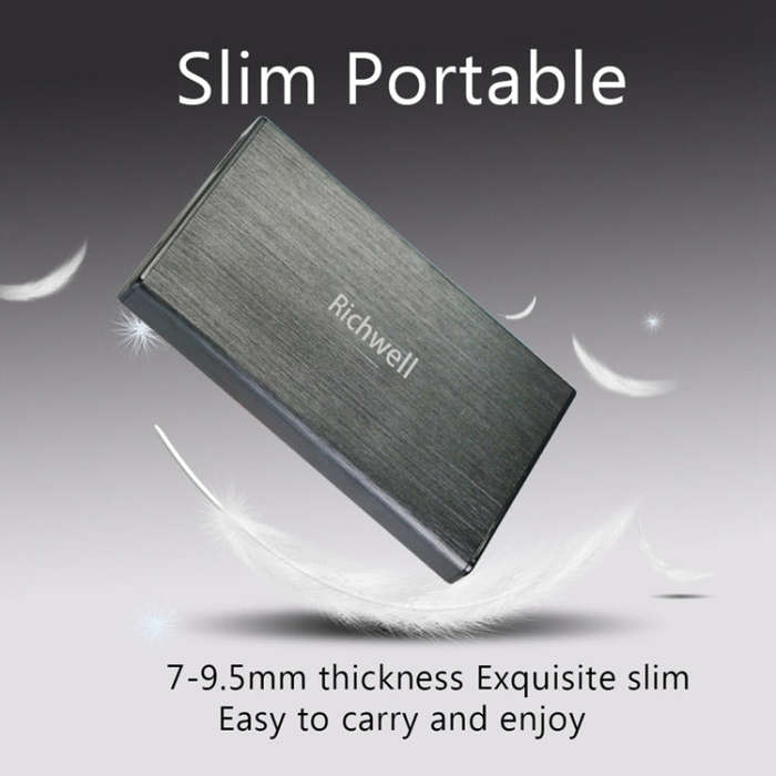 Richwell SATA R23-SATA-1TGB 2.5 inch USB3.0 Interface Mobile Hard Disk Drive, Capacity: 1TB(Black)