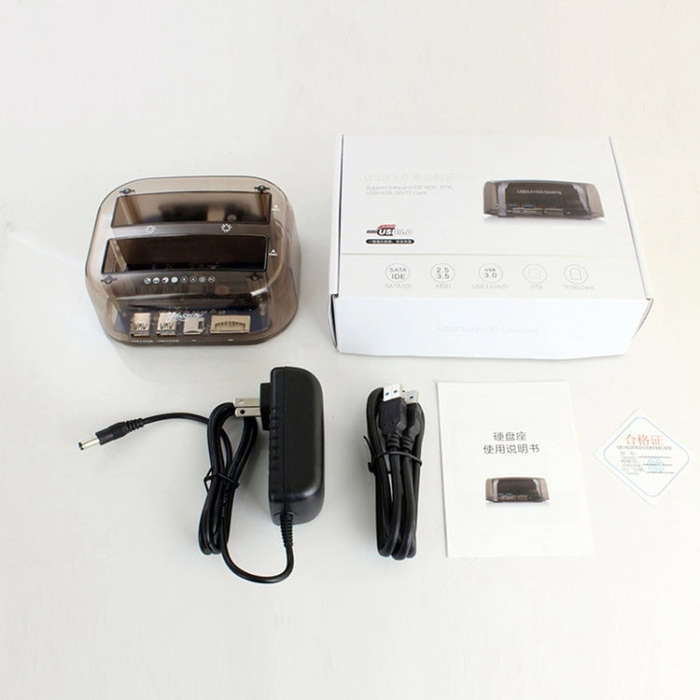 2.5 / 3.5 inch USB3.0 Dual SATA HDD Enclosure with HUB & OTB Function, The Maximum Support Capaci...