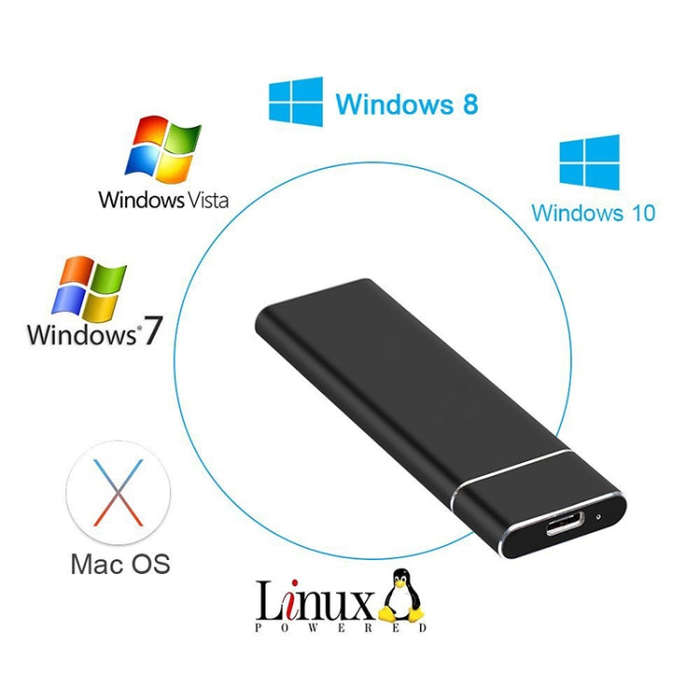 M.2 NGFF to USB-C / Type-C USB 3.1 Interface Aluminum Alloy SSD Enclosure (Silver)
