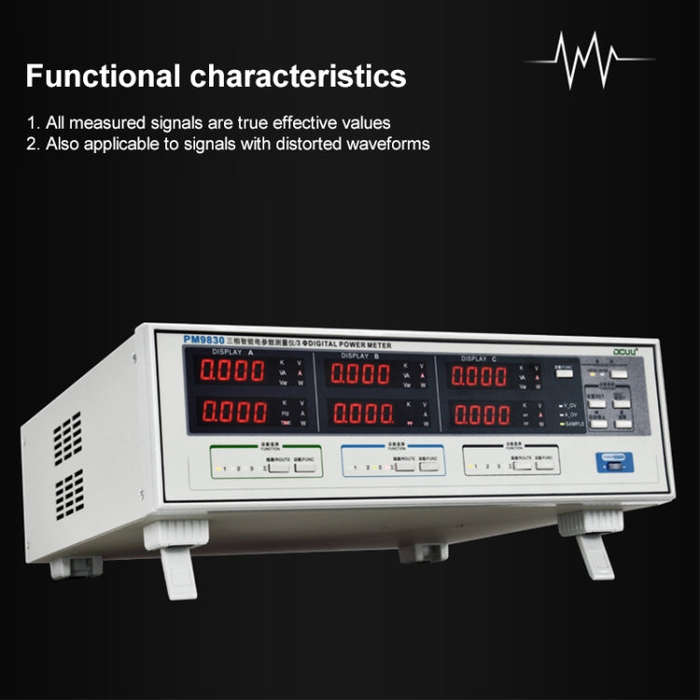 DCUU PM9830 500V 80A Three Phase Digital AC Voltage Current Power Factor & Power Meter (US Plug)