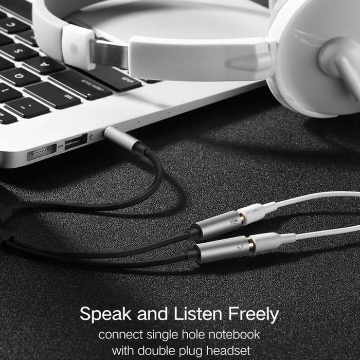 Ugreen 3.5mm Male to 2 x 3.5mm Female Audio Connector Adapter Cable 2 in 1 Microphone + Earphone ...