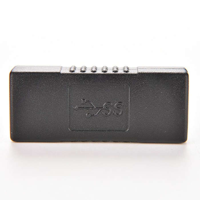 USB 3.0 Type A Female to Type A Female Connector AF Adapter Converter Extender for Laptop (Black)