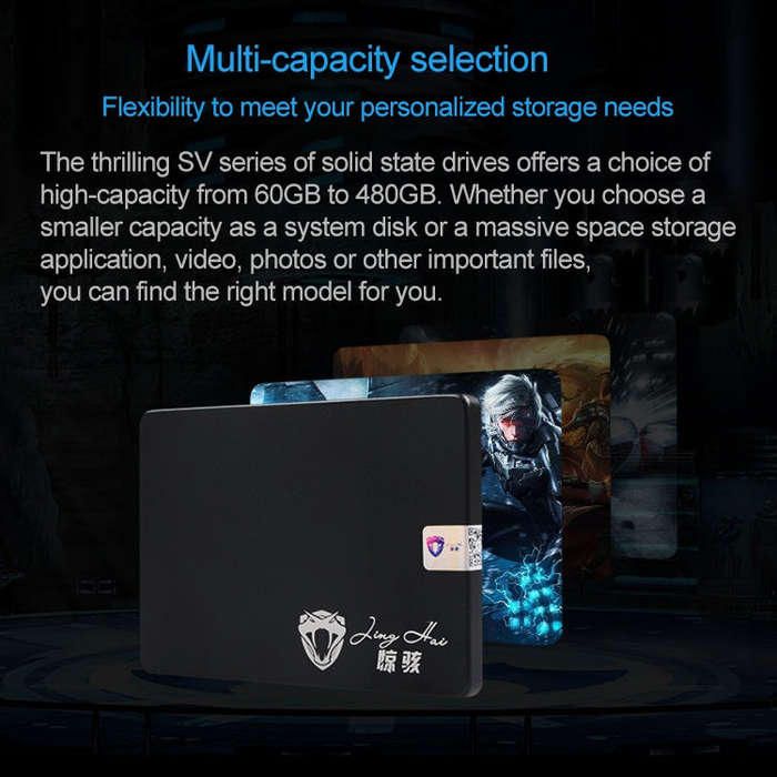 JingHai SV Series 2.5 inch SATA III Solid State Drive, Flash Architecture: TLC, Capacity: 480GB