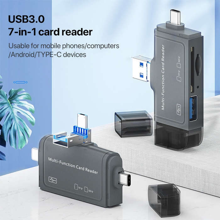 7 In 1 USB 3.0 Card Reader (Black)