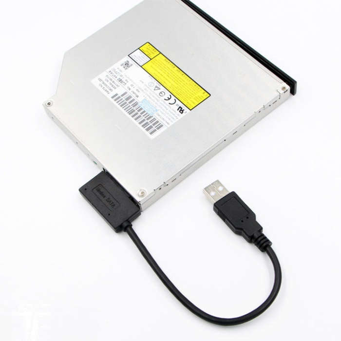 Professional USB 2.0 to 7+6Pin Slimline SATA Cable Adapter Indicator