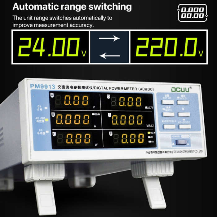 DCUU PM9913 Intelligent Electrical Parameters Measuring Instrument(US Plug)