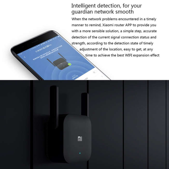 Original Xiaomi Mi WiFi Amplifier Pro 300Mbps WiFi Smart Extender Router with 2x2 External Antenn...