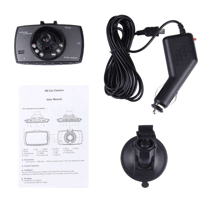 Car DVR Camera 2.7 inch LCD 480P 1.3MP Camera 120 Degree Wide Angle Viewing, Support Night Vision...
