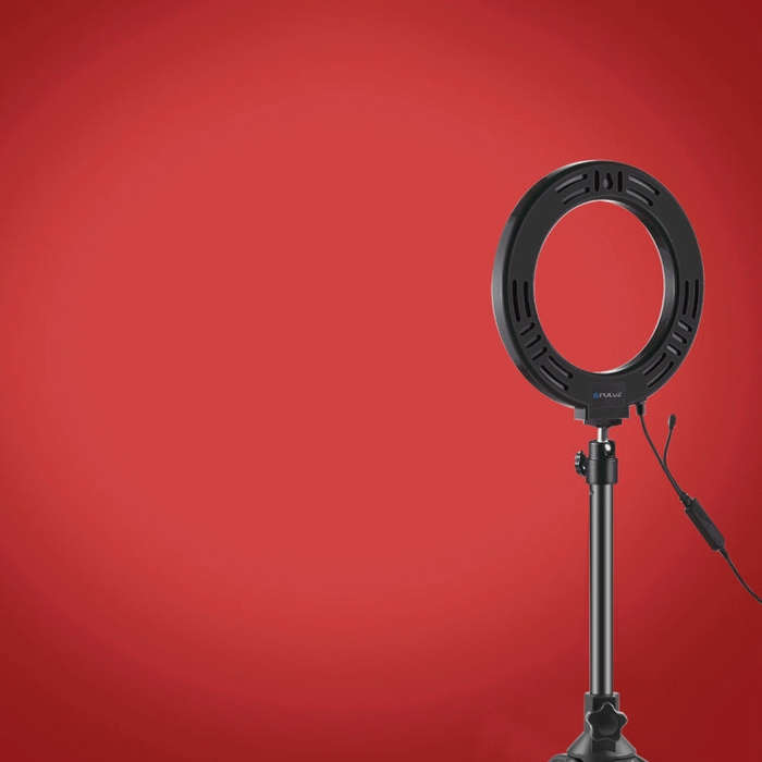 PULUZ 6.2 inch 16cm RGBW Light + Desktop Tripod Mount + USB Dimmable LED Ring Vlogging Photograph...