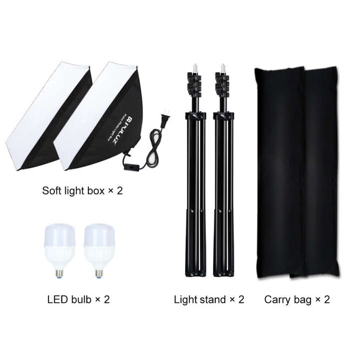 PULUZ Softbox Lighting Kit 2 PCS 50x70cm Professional Photo Studio Photography Light Equipment wi...