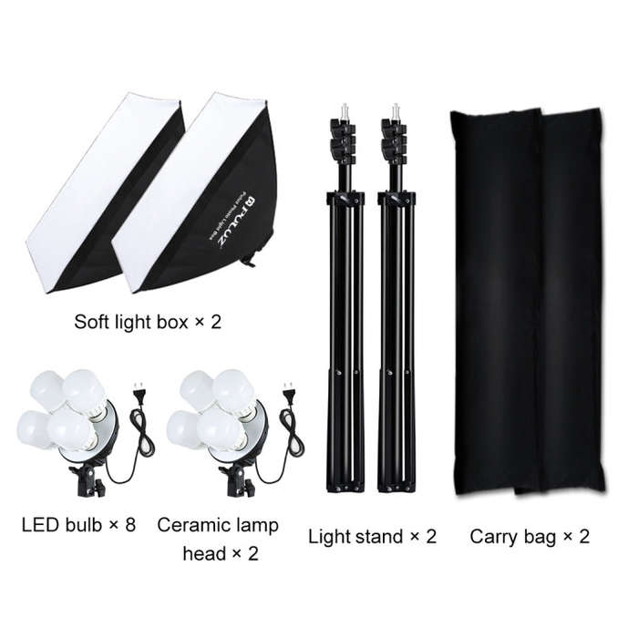 PULUZ Softbox Lighting Kit 2 PCS 50x70cm Professional Photo Studio Photography Light Equipment wi...