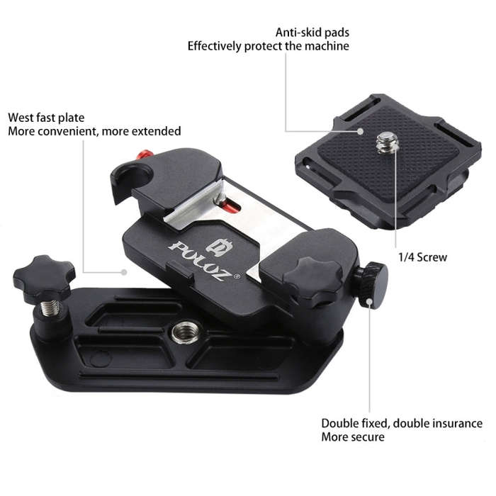 PULUZ 3 in 1 Multi-functional Bundle Waistband Strap + Double Shoulders Strap + Capture Camera Cl...