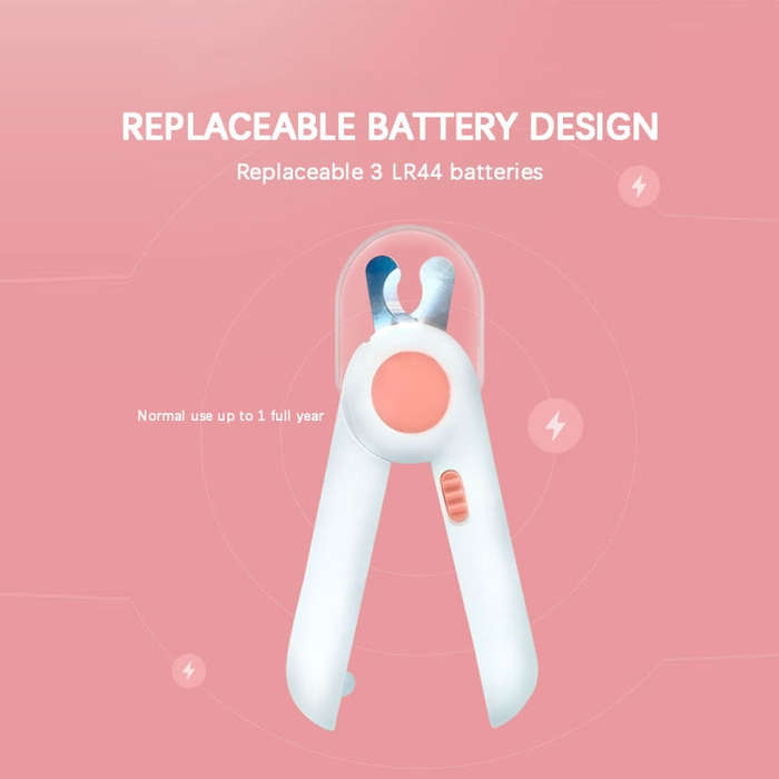 Pet Cat and Dog LED Light Nail Clippers (Pink)