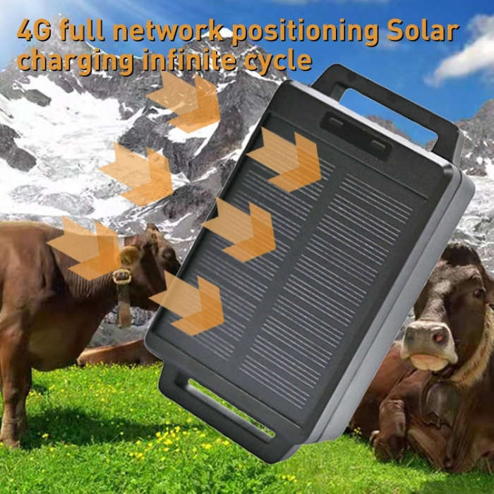 4G US Version Intelligent Waterproof GPS Pet Tracker Solar Energy Cattle Sheep Position Locator