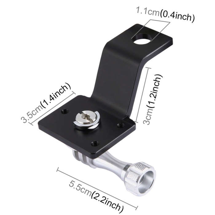 PULUZ Aluminum Alloy Motorcycle Fixed Holder Mount with Tripod Adapter & Screw for GoPro, Insta36...