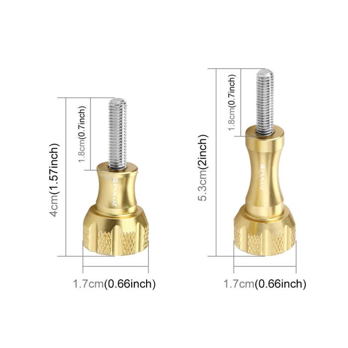 PULUZ CNC Aluminum Thumb Knob Stainless Bolt Nut Screw Set for GoPro Hero12 Black / Hero11 /10 /9...