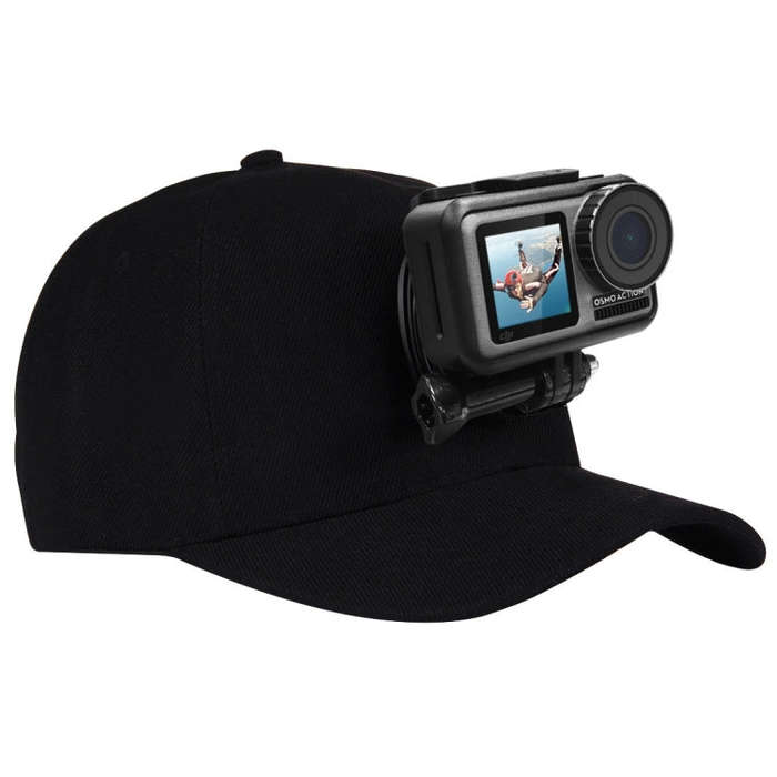 PULUZ Baseball Hat with J-Hook Buckle Mount & Screw for GoPro, DJI OSMO Action and Other Action C...