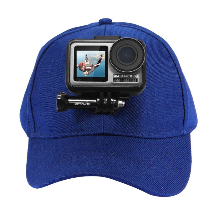 PULUZ Baseball Hat with J-Hook Buckle Mount & Screw for GoPro, DJI OSMO Action and Other Action C...