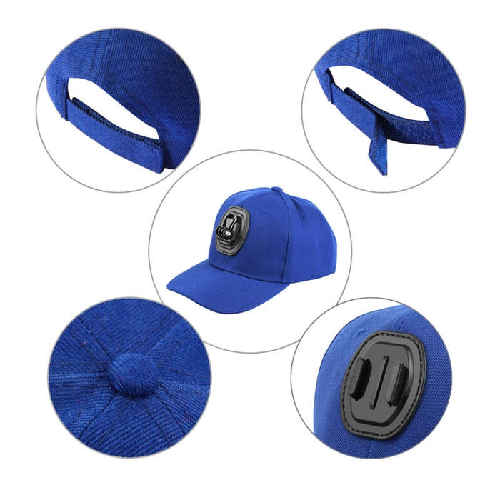 PULUZ Baseball Hat with J-Hook Buckle Mount & Screw for GoPro, DJI OSMO Action and Other Action C...