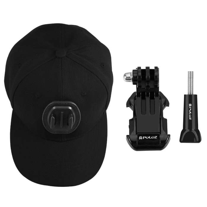 PULUZ Baseball Hat with J-Hook Buckle Mount & Screw for GoPro, DJI OSMO Action and Other Action C...