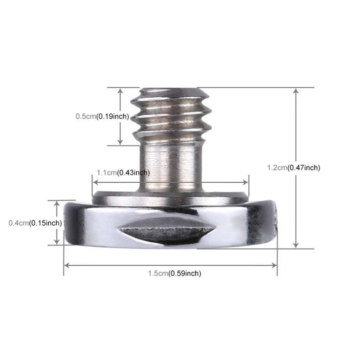 PULUZ 1/4 inch Male Thread Screw with C-Ring for Quick Release, Tripod Mount