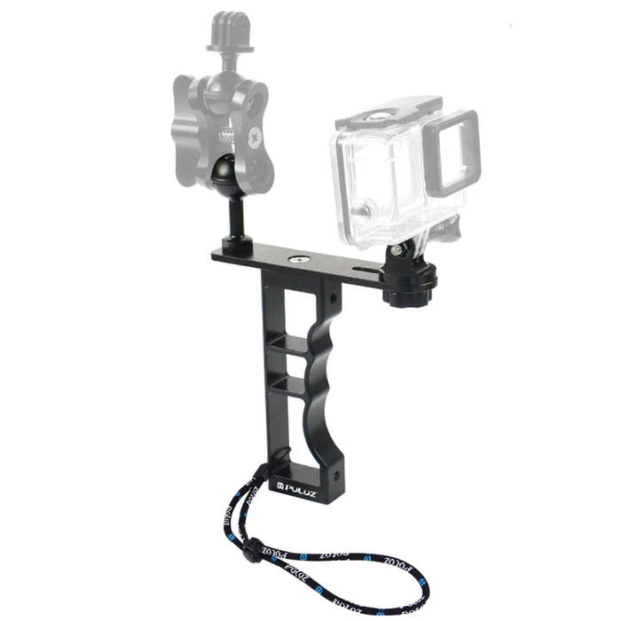 PULUZ CNC Aluminum Single Hand Diving Photography Bracket Handheld Holder, Compatible with DJI Os...