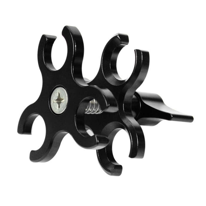 PULUZ Triple Ball Clamp Open Hole Diving Camera Bracket CNC Aluminum Spring Flashlight Clamp for ...