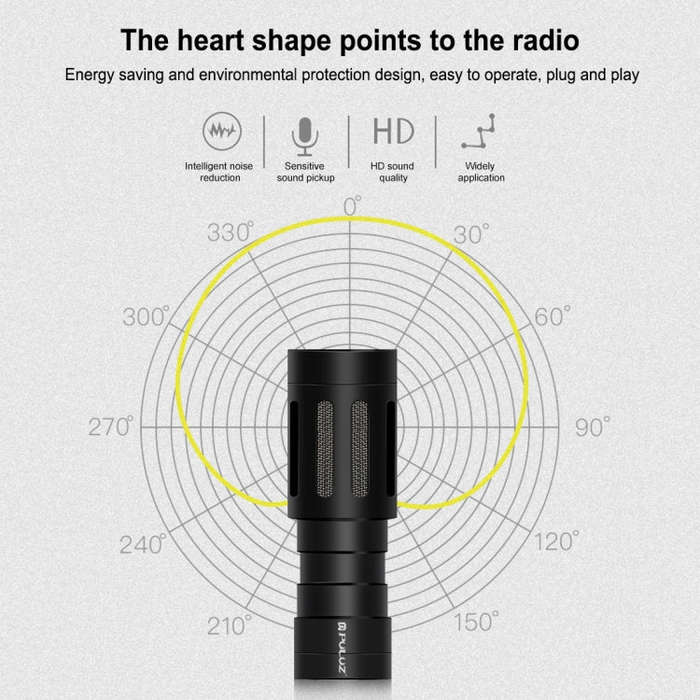 PULUZ Professional Interview Condenser Video Shotgun Microphone with 3.5mm Audio Cable for DSLR &...