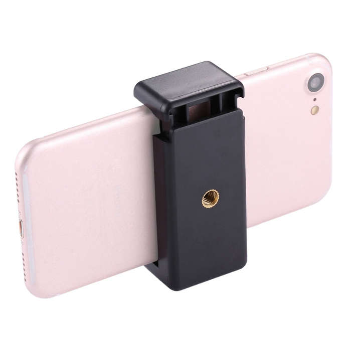 PULUZ Selfie Sticks Tripod Mount Phone Clamp with 1/4 inch Screw Hole for iPhone, Samsung, HTC, S...