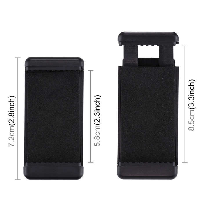 PULUZ Selfie Sticks Tripod Mount Phone Clamp with 1/4 inch Screw Hole for iPhone, Samsung, HTC, S...