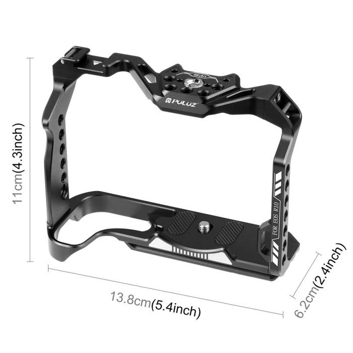 For Canon EOS R10 PULUZ Metal Camera Cage Stabilizer Rig (Black)