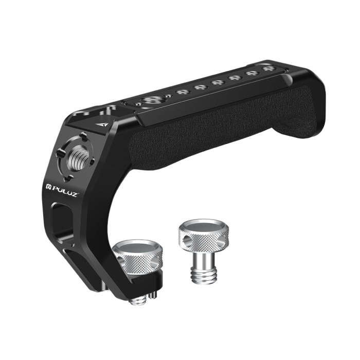 PULUZ Arri Metal Silicone Top Handle with Cold Shoe Mount for Mirrorless Camera Cage Stabilizer (...
