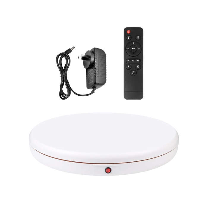 PULUZ 45cm Remote Control Adjusting Speed Rotating Turntable Display Stand, White, Load 100kg(AU ...