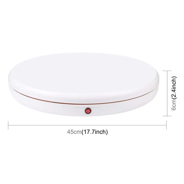 PULUZ 45cm Remote Control Adjusting Speed Rotating Turntable Display Stand, White, Load 100kg(UK ...