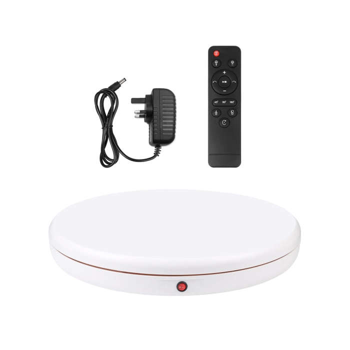 PULUZ 45cm Remote Control Adjusting Speed Rotating Turntable Display Stand, White, Load 100kg(UK ...